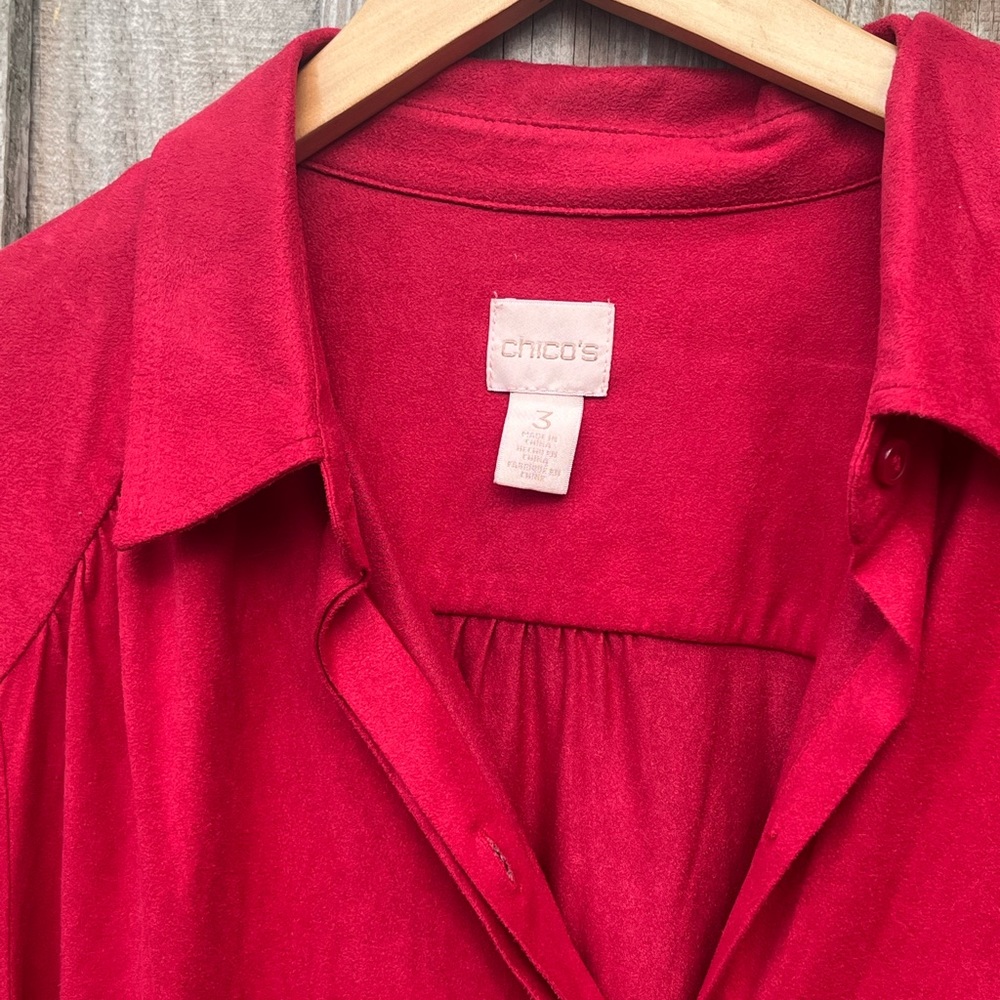 Ruby Red - Chicos Button Down Blouse - image 2